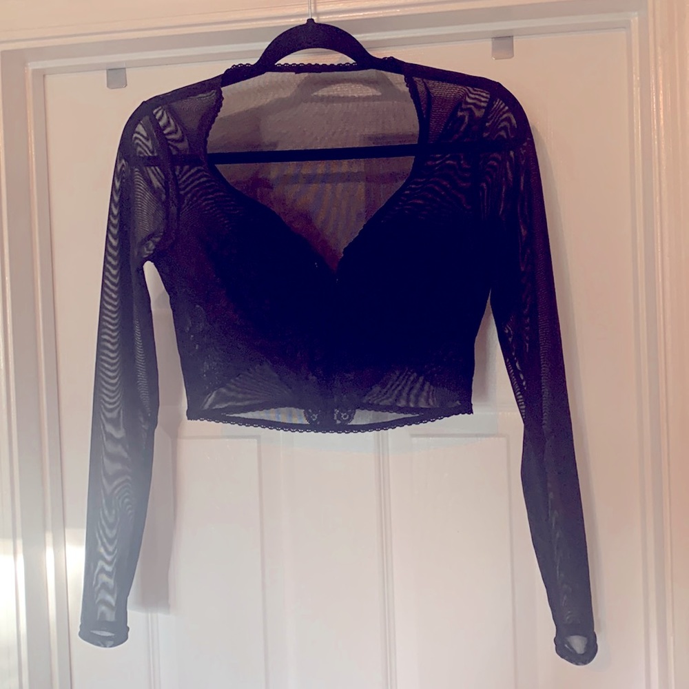 Sexy Sheer Black & Lace Top